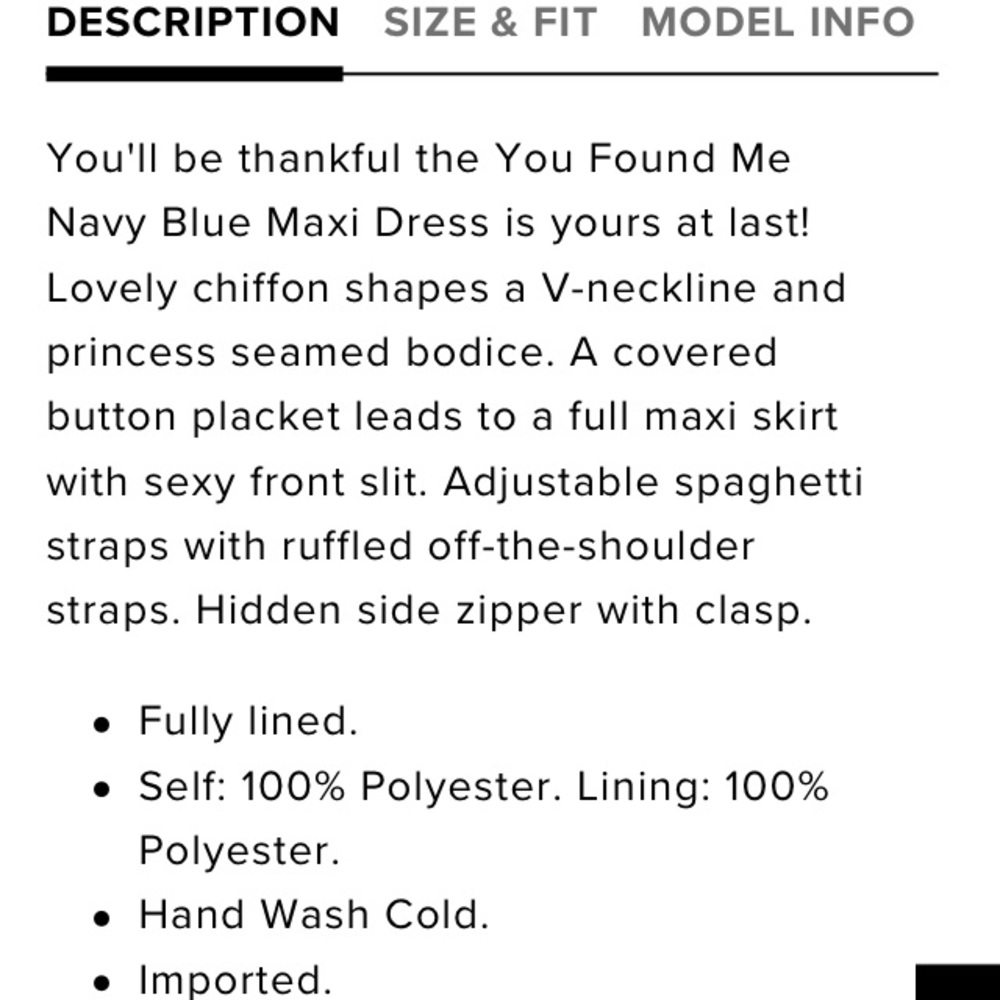 Lulu’s Navy Ruffle Cold Shoulder Maxi Dress - Picture 7 of 7